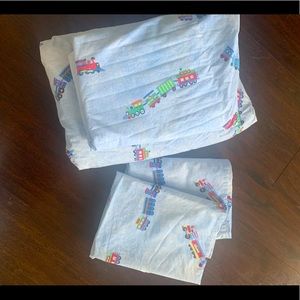 Pottery Barn Kids Full Size Trains Sheet Set